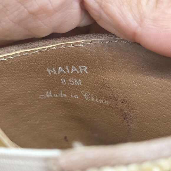 Donald Pliner Naia Embossed Heeled Slide Sandal Women's Tan Size US 8.5M - Picture 6 of 8